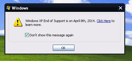 Support Ending For Windows XP